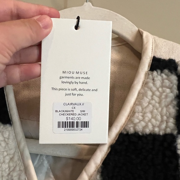 Miou Muse Black and White Checkered Jacket - Picture 5 of 5